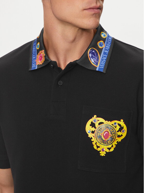 Versace Jeans Couture Versace Jeans Couture Polo 76GAGT11 Czarny Regular Fit