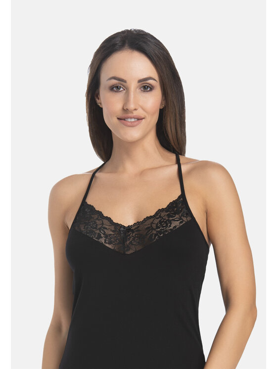 Teyli Teyli Koszula nocna 214 Czarny Regular Fit