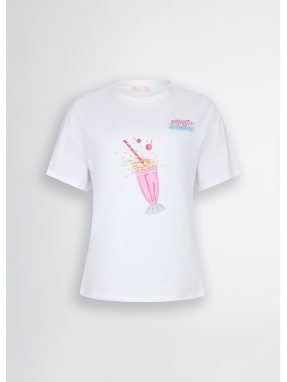Liu Jo Liu Jo T-Shirt WA5342JS923M9503 Biały Regular Fit