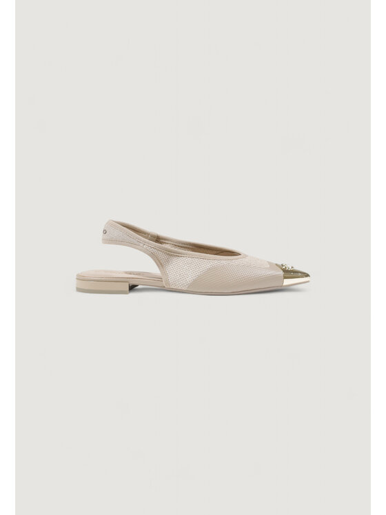 PINKO PINKO Sandały GIANIRA 14 - SLING BACK LUREX KNIT Beżowy