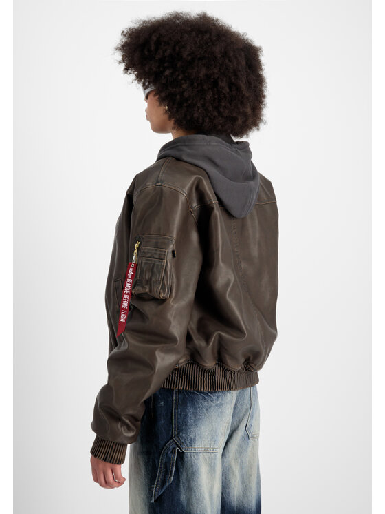 Alpha Industries Alpha Industries Kurtka bomber MA-1 Faux Leather Vintage Bomber Jacket Women Brązowy Regular Fit