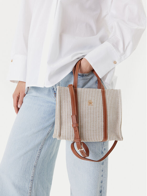 Tommy Hilfiger Tommy Hilfiger Rankinė Th Premium Beach Le Mini Tote AW0AW17208 Smėlio