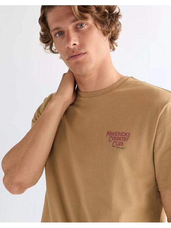 Wrangler Wrangler T-Shirt GRAPHIC TEE Beżowy Relaxed Fit