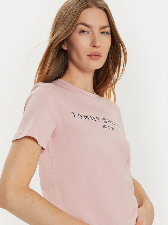 Tommy Hilfiger Tommy Hilfiger T-Shirt WW0WW40276 Różowy Regular Fit
