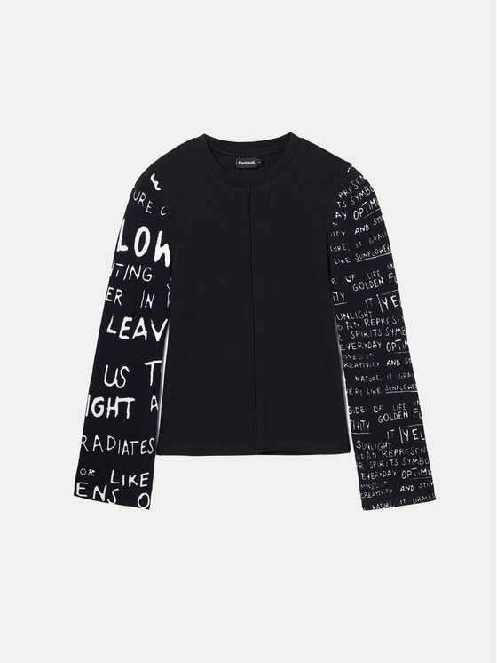 Desigual Desigual Bluza Rebe 24WWTK78 Črna Slim Fit