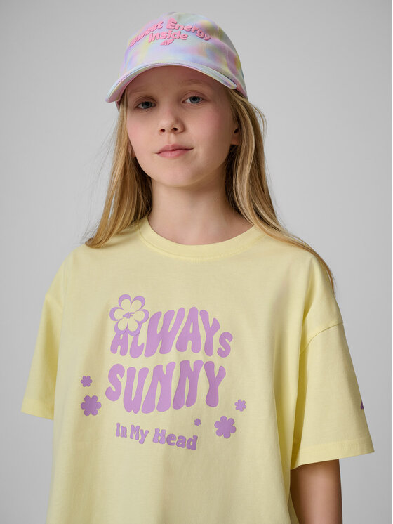 4F 4F T-Shirt POOLSIDE CLUB Żółty Loose Fit
