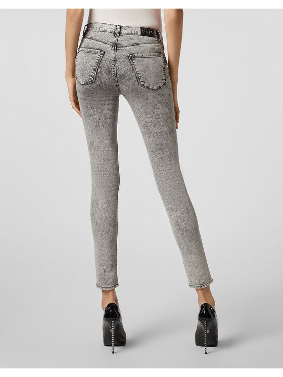 PHILIPP PLEIN PHILIPP PLEIN Džegínsy 21975 Sivá Jegging Fit