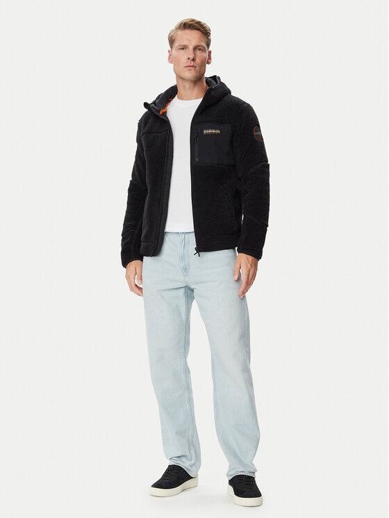 Napapijri Napapijri Fliso džemperis YupikNP0A8AZX Juoda Regular Fit