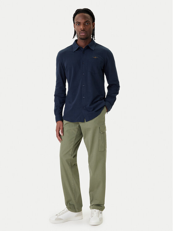 Aeronautica Militare Aeronautica Militare Košeľa 261CA1313UP00408 Tmavomodrá Regular Fit