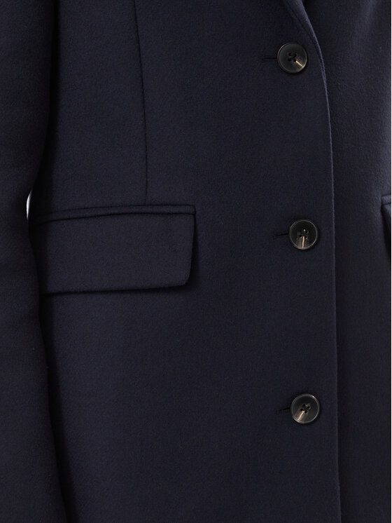 Tommy Hilfiger Tommy Hilfiger Вълнено палто WW0WW51106 Тъмносин Slim Fit