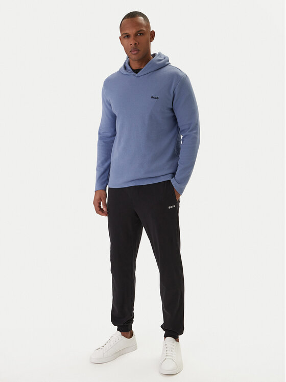 BOSS BOSS Longsleeve Waffle 50535885 Albastru celest Regular Fit