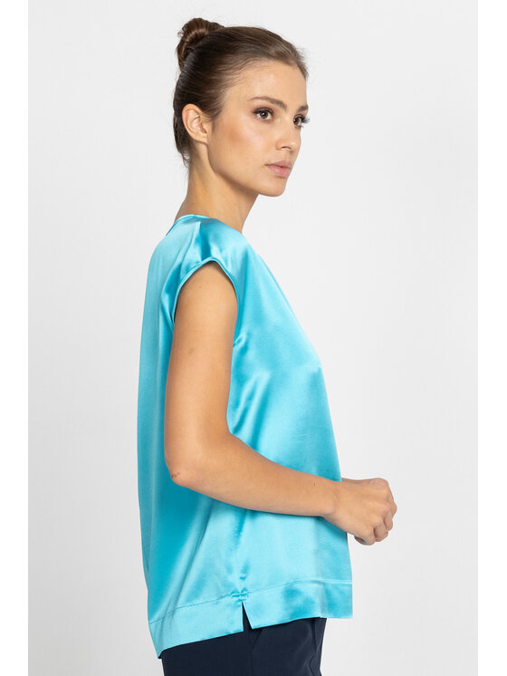 Deni Cler Milano Deni Cler Milano Top W-DC-0053-D5-L1-52-1 Turkusowy Regular Fit