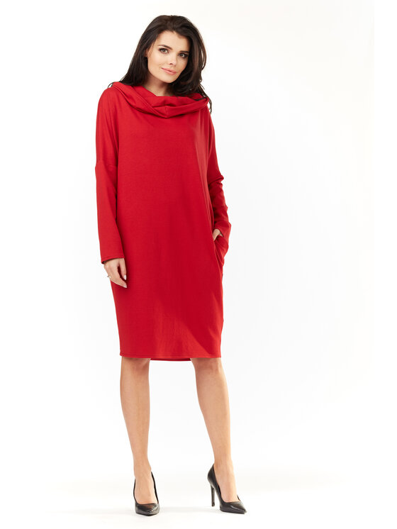 Infinite You Infinite You Sukienka codzienna M152 Czerwony Basic Fit