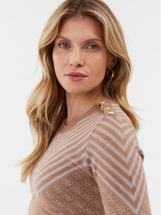 Guess Guess Пуловер W3BR26 Z3AE0 Бежов Slim Fit