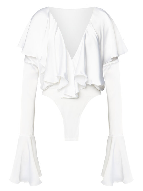 NORMA KAMALI NORMA KAMALI Body ST125BCBO85944 Alb Loose Fit