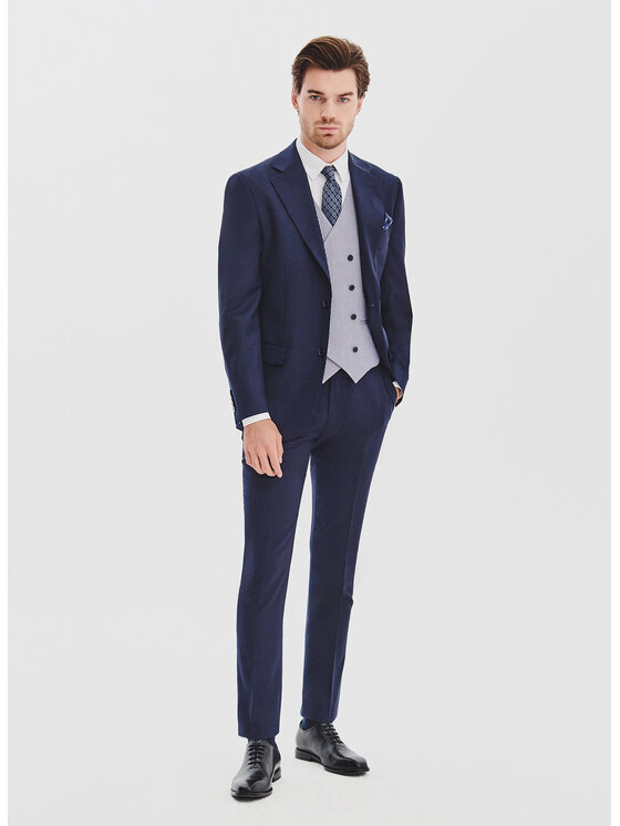 Pako Lorente Pako Lorente Garnitur P25WF-4X-005 Granatowy Super Slim Fit