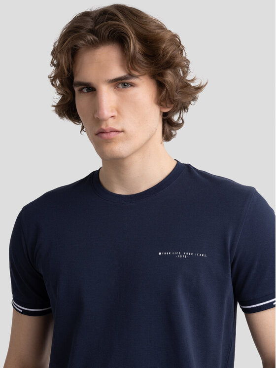 BIG STAR BIG STAR T-Shirt WLADER_403_150 Granatowy Basic Fit