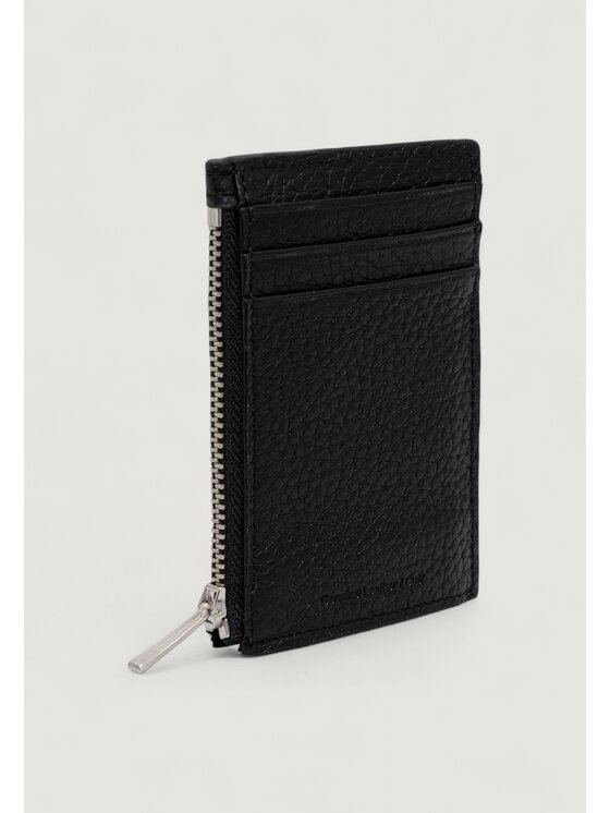 Calvin Klein Calvin Klein Πορτοφόλι CK LEATHER N/S ZIP CARD CASE Μαύρο