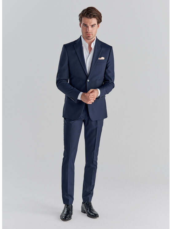 Pako Lorente Pako Lorente Spodnie garniturowe P20SP-6G-020 Granatowy Slim Fit