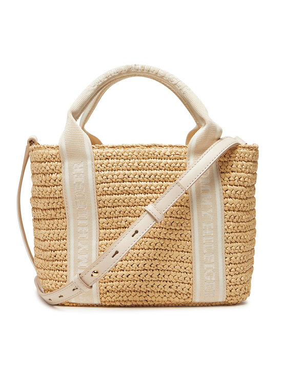 Tommy Hilfiger Tommy Hilfiger Ročna torba Th Spring Logo Mini Tote AW0AW17199 Bež