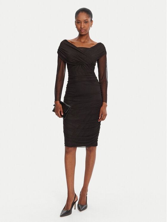 Rinascimento Rinascimento Koktel haljina CFC0126152003 Crna Slim Fit