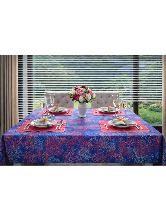 Roseberry Home Roseberry Home Obrus z motywem morskim – wodorosty Seaweed Niebieski