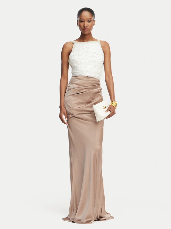 Elisabetta Franchi Elisabetta Franchi Abito da sera AB-R17-62E2-V800 Marrone chiaro Slim Fit