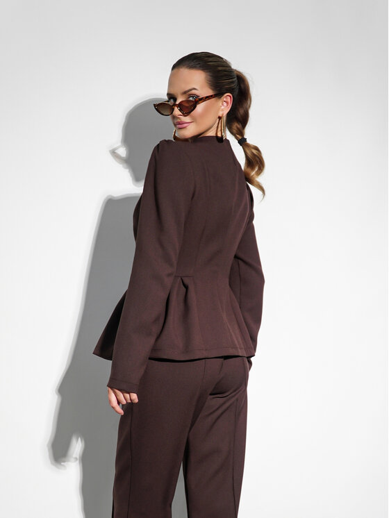 LilaLou LilaLou Marynarka Elise Brązowy Slim Fit