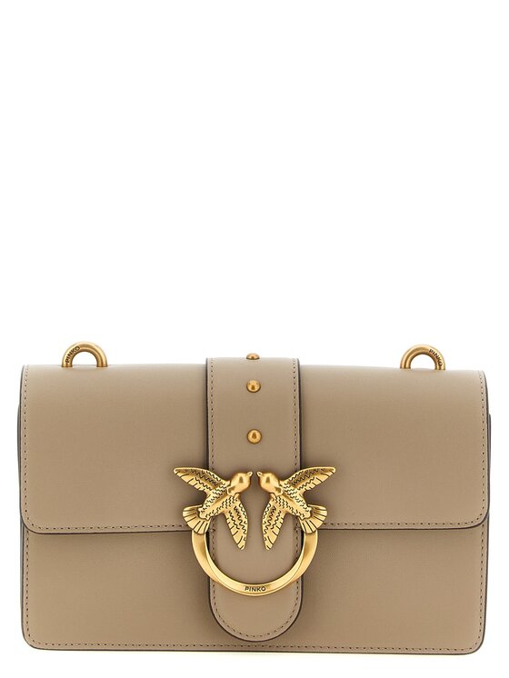 PINKO PINKO Torebka Gray Calfskin Crossbody Beżowy