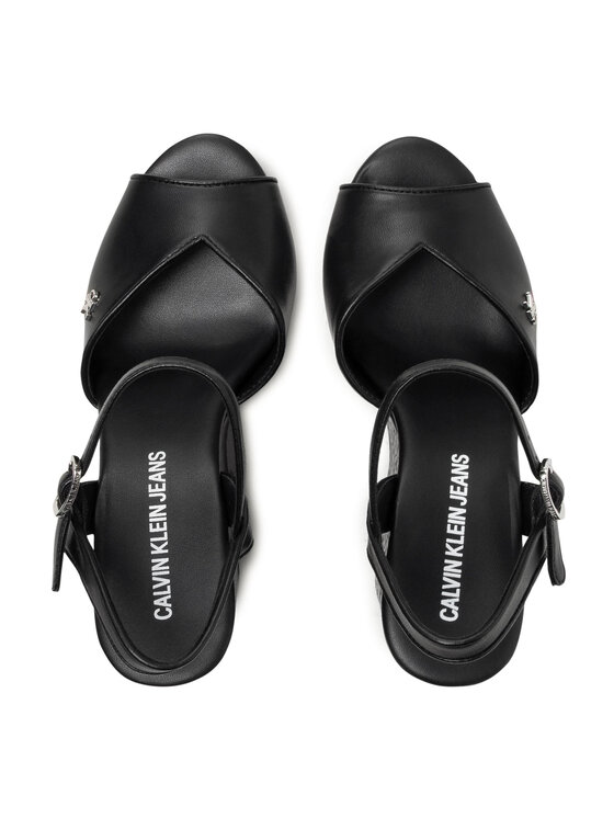 Calvin Klein Jeans Calvin Klein Jeans Basutės Wedge Sandal Ankle Aop Pa-Pl YW0YW00033 Juoda