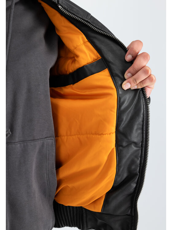 Alpha Industries Alpha Industries Kurtka bomber MA-1 Faux Leather Vintage Bomber Jacket Women Czarny Regular Fit