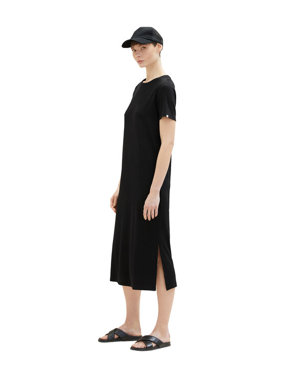 Tom Tailor Denim Kleid für den 1035455 Schwarz Alltag Relaxed Fit