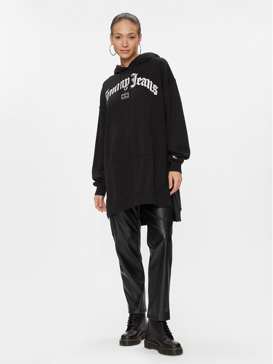 Tommy Jeans Tommy Jeans Úpletové šaty Grunge DW0DW16466 Čierna Oversize