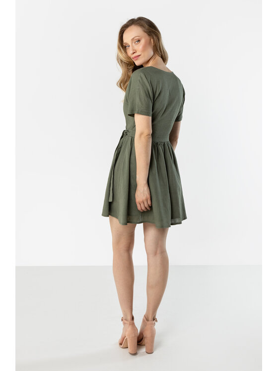 Awama Awama Sukienka letnia A769 Khaki Basic Fit
