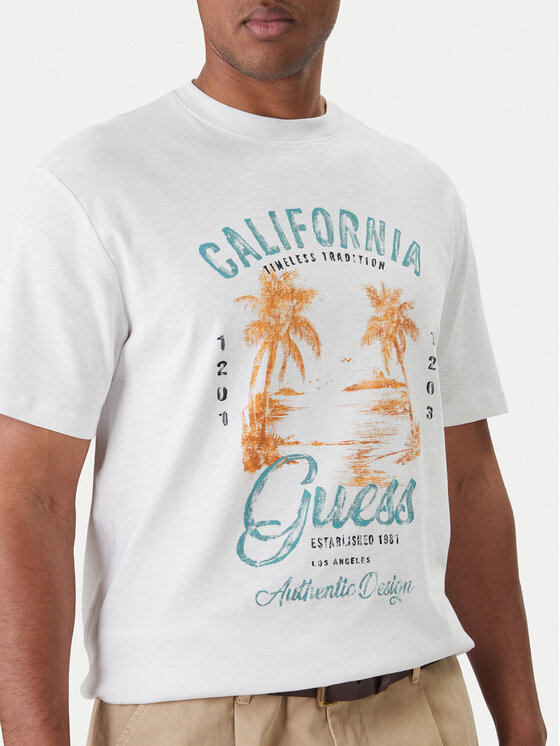 Guess Guess T-krekls M6GI20 K3052 Balts Reglan Fit