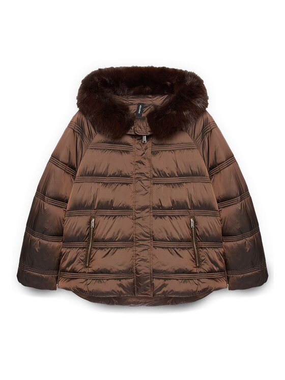 Fiorella Rubino Fiorella Rubino Kurtka puchowa F006T001423N022 Brązowy A-Line Fit