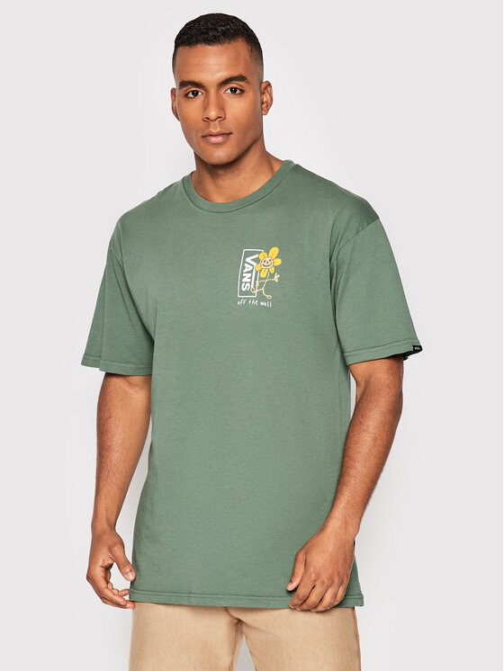 Vans Tricou Trippy Grin Floral VN0A7S77 Verde Classic Fit