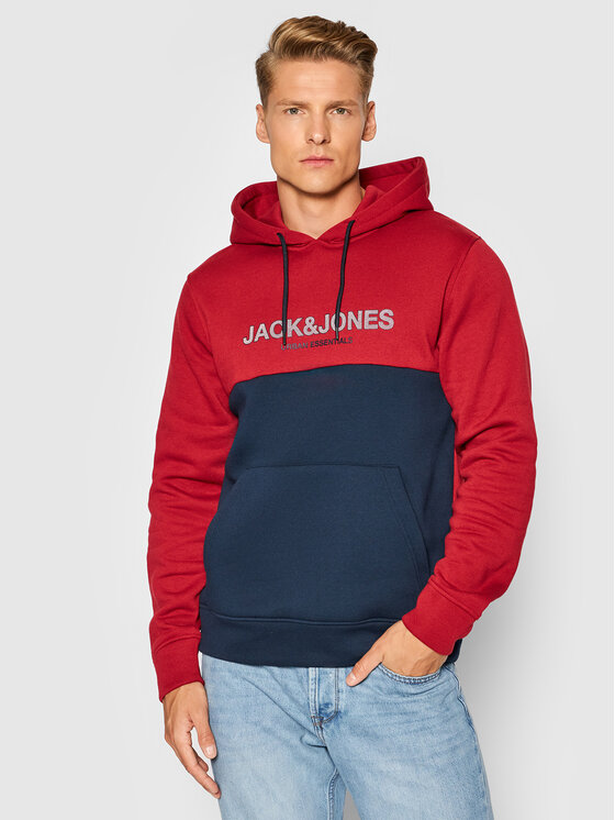 Felpa Urban Blocking 12190441 Rosso Regular Fit