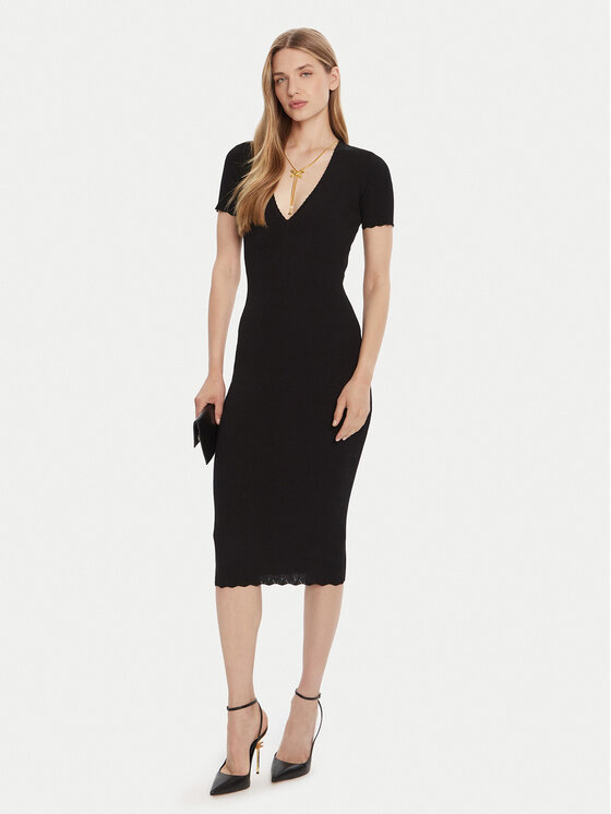 Elisabetta Franchi Elisabetta Franchi Kötött ruha AM-53S-51E2 Fekete Slim Fit