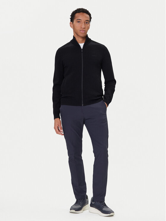 BOSS BOSS Kalhoty z materiálu T_Commuter 50544245 Tmavomodrá Slim Fit