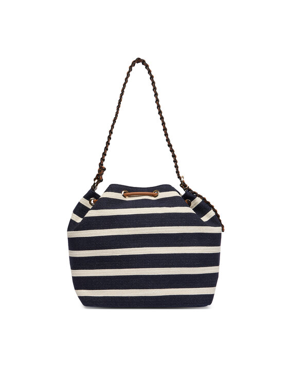 Tommy Hilfiger Tommy Hilfiger Geantă Th Elev Summer Bucket Stripe AW0AW18401 Bleumarin