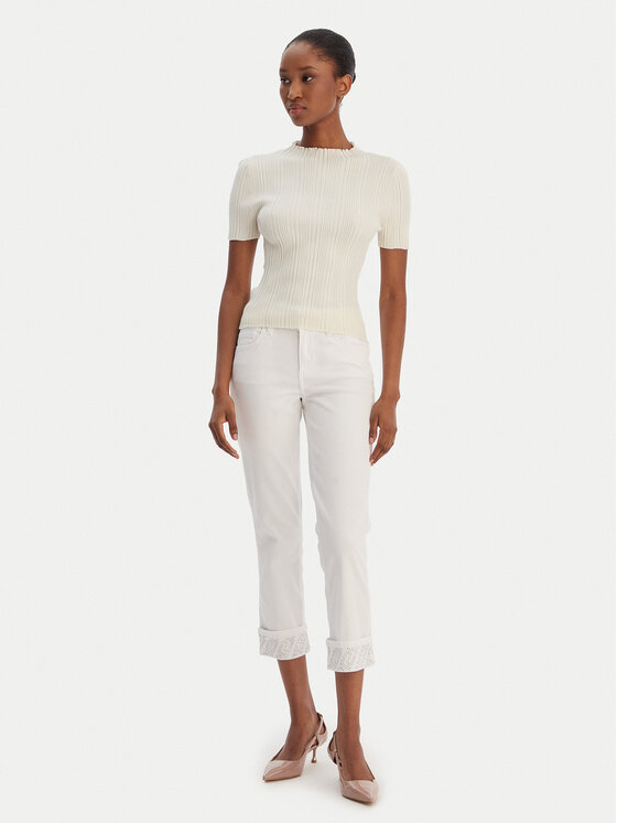 Liu Jo Liu Jo Jeans hlače UA6006 T2594 Bela Regular Fit