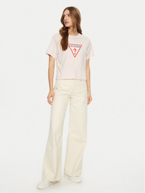Guess Jeans Guess Jeans Тишърт W4YI73 K8HM0 Розов Regular Fit