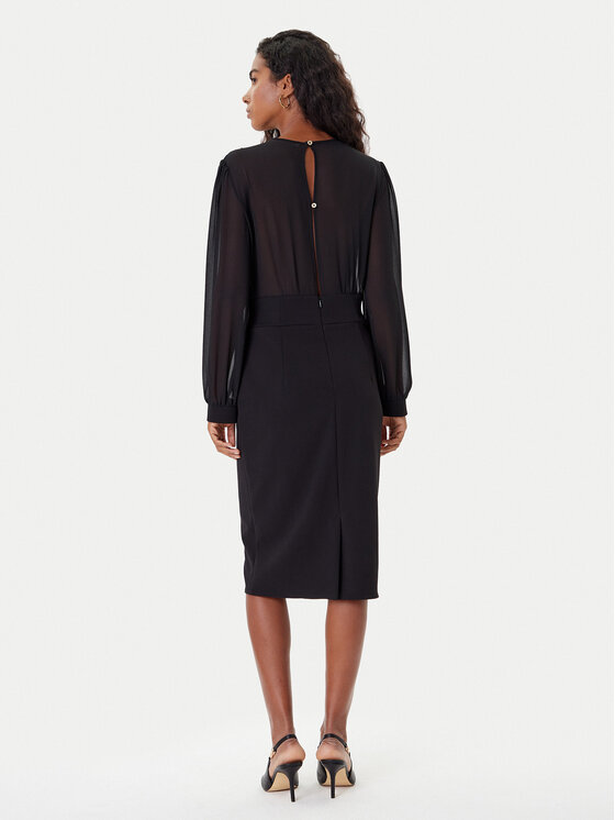 Rinascimento Rinascimento Koktel haljina CFC0126228003 Crna Slim Fit