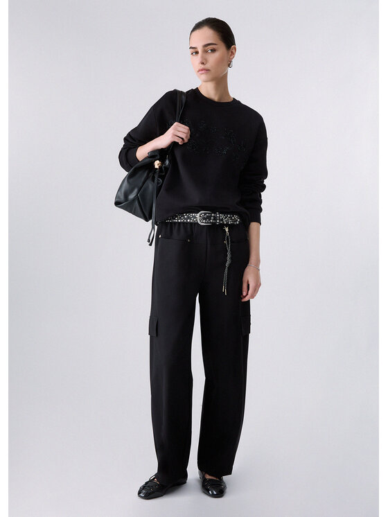 Liu Jo Liu Jo Pantaloni di tessuto TF6067T695A22222 Nero Loose Fit
