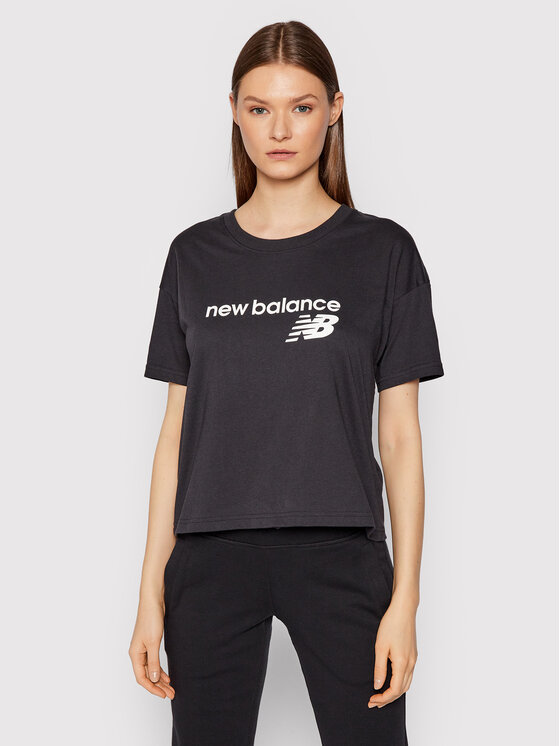 New Balance T-krekls WT03805 Melns Relaxed Fit