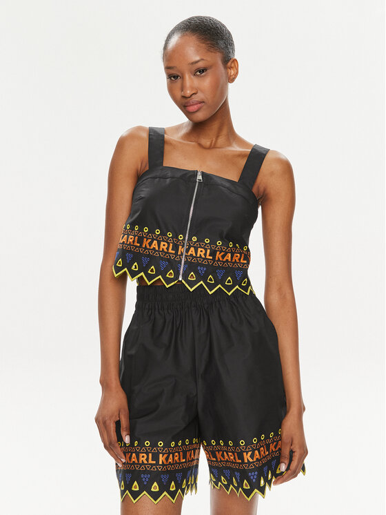 KARL LAGERFELD KARL LAGERFELD Top 241W1611 Negru Regular Fit