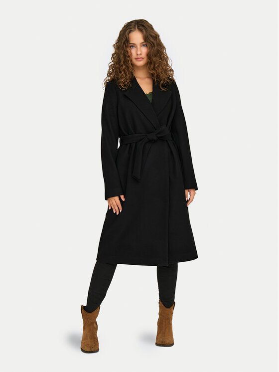 ONLY ONLY Демісезонний плащ Alvilda 15314362 Чорний Regular Fit