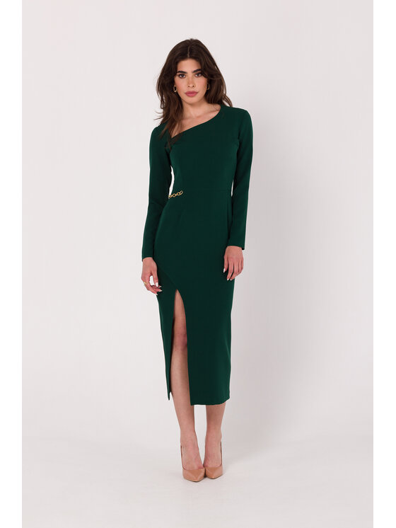 Makover Makover Každodenné šaty K178 Zelená Modern Fit