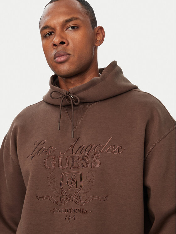 Guess Guess Mikina Z6YQ21 K4991 Tmavo hnedá Regular Fit